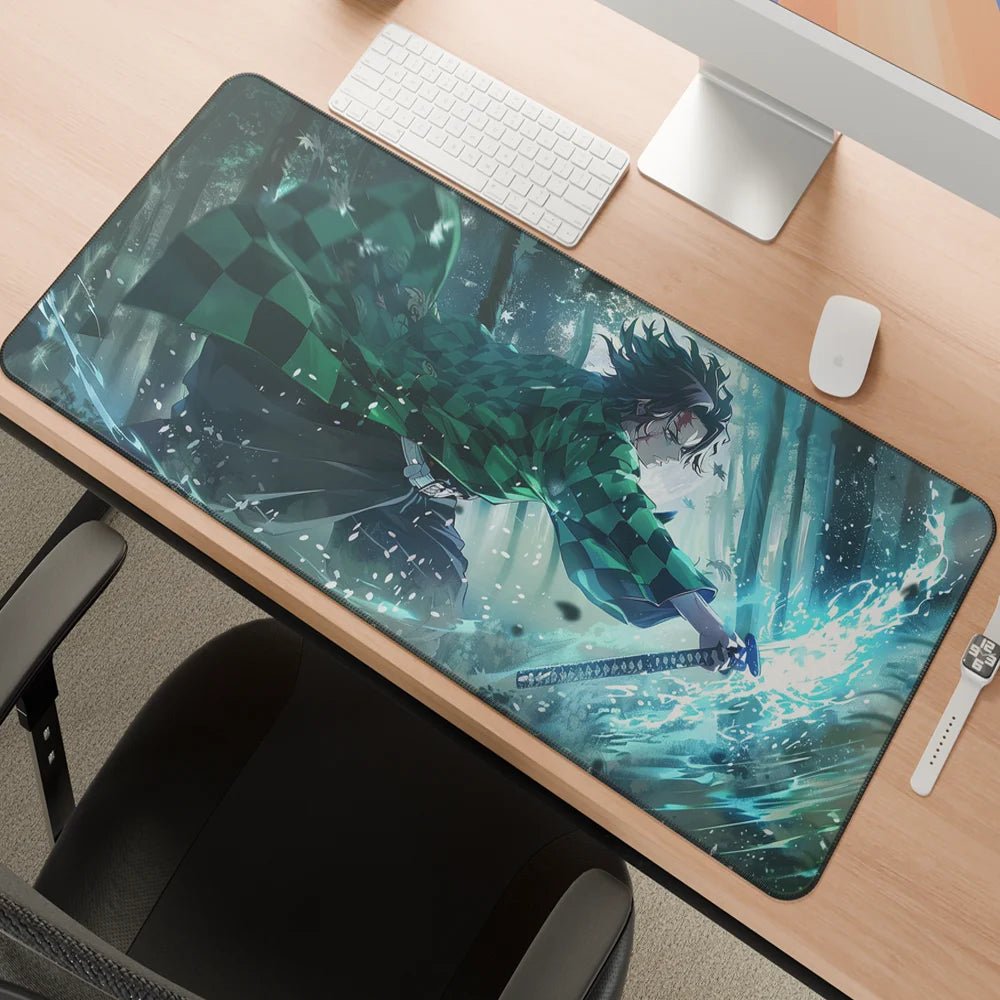 tanjiro desk mat | anime gaming desk mat - fictioo