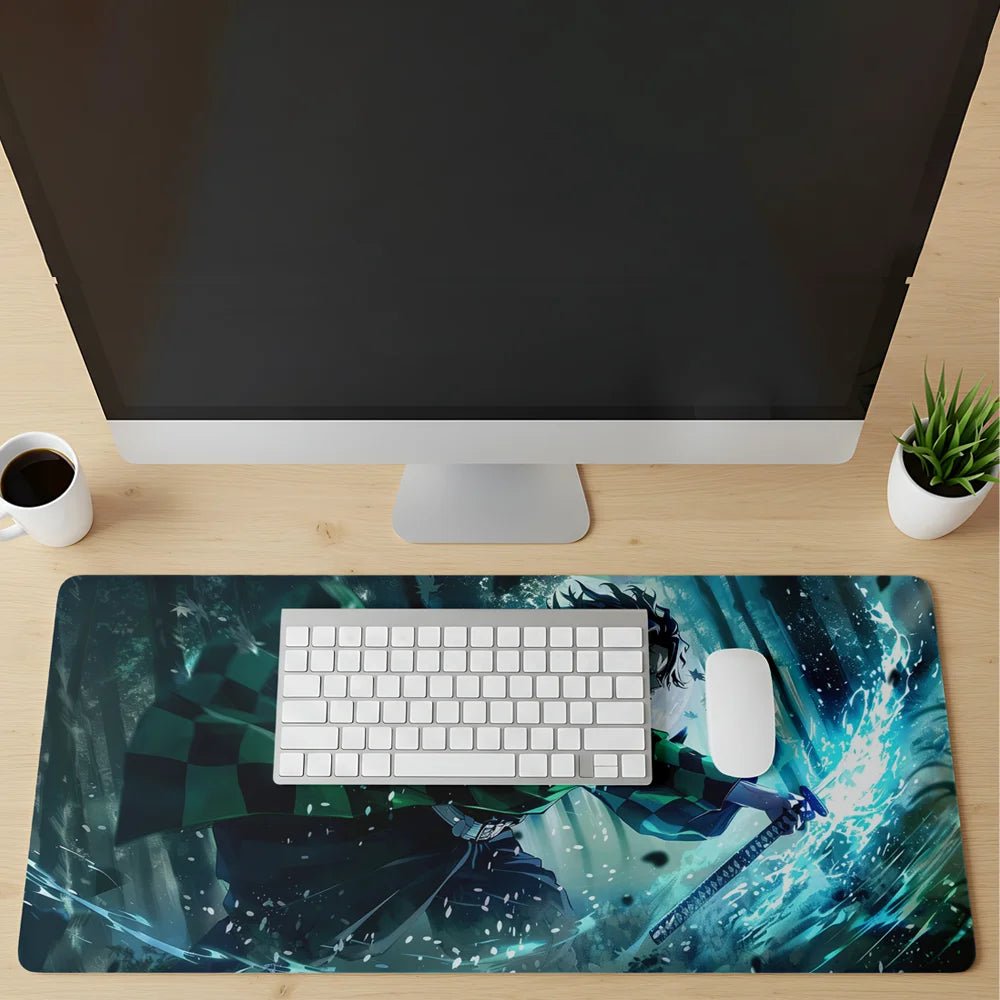 tanjiro desk mat | anime gaming desk mat - fictioo