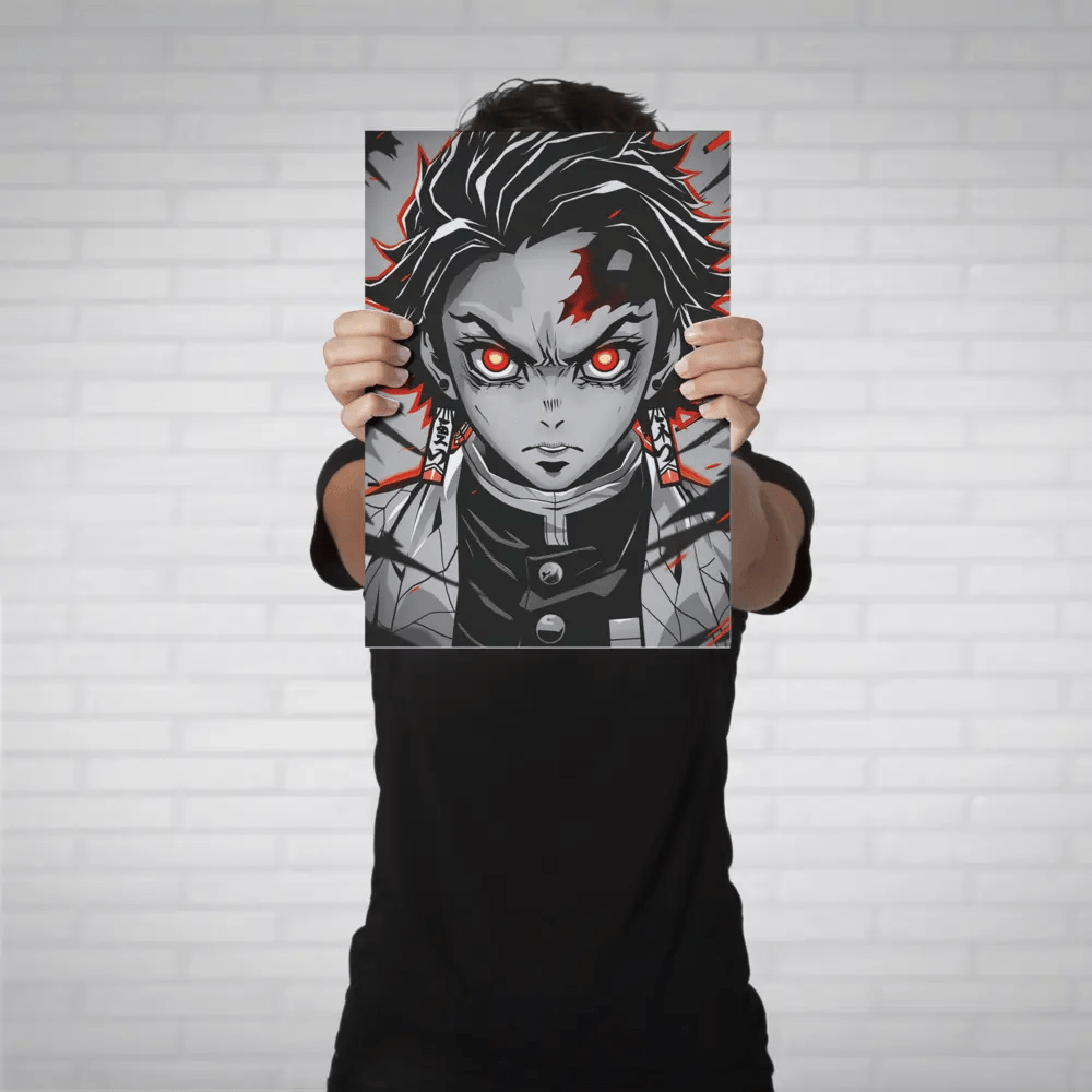 tanjiro kamado: water breathing metal poster - fictioo