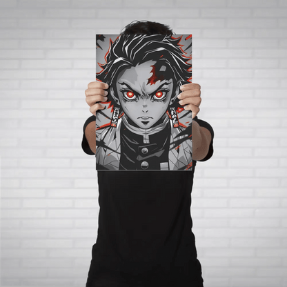 Tanjiro Kamado: Water Breathing Metal Poster - Fictioo