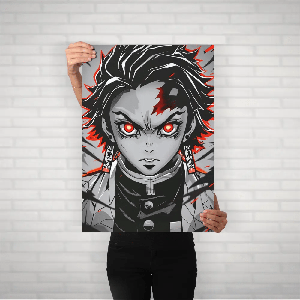 tanjiro kamado: water breathing metal poster - fictioo