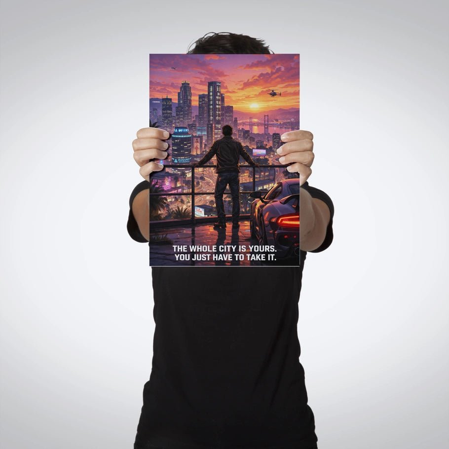 the city is yours – urban ambition metal poster - fictioo