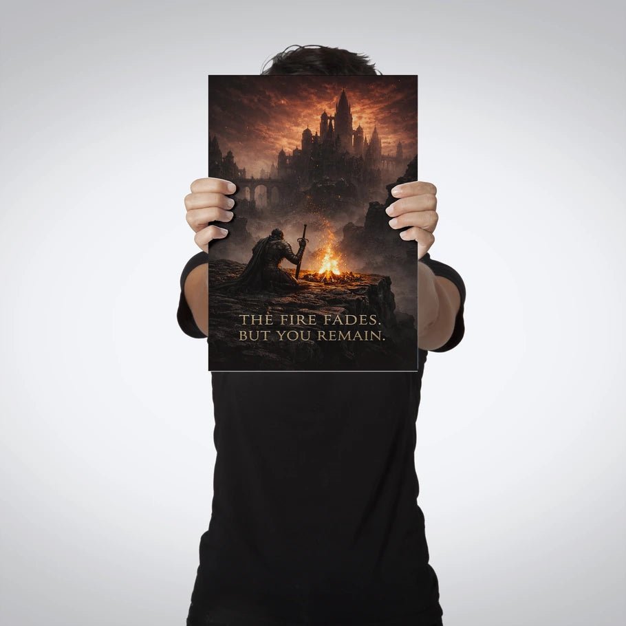 the fire fades – dark souls inspired knight poster - fictioo