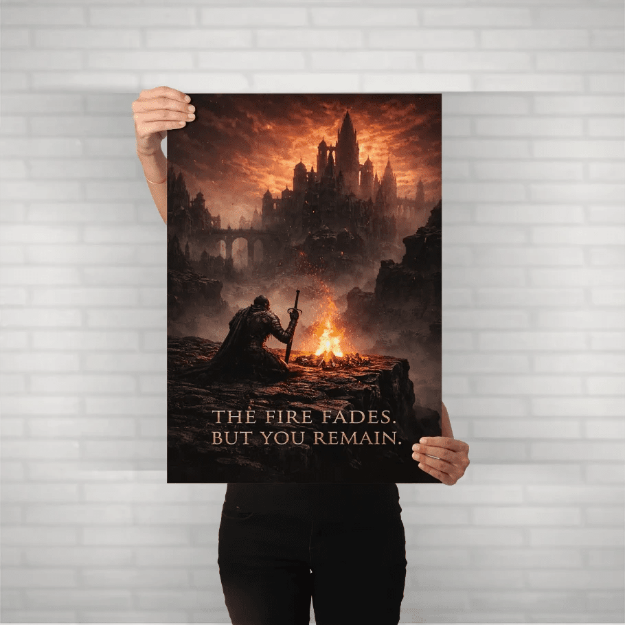 The Fire Fades – Dark Souls Inspired Knight Poster - Fictioo