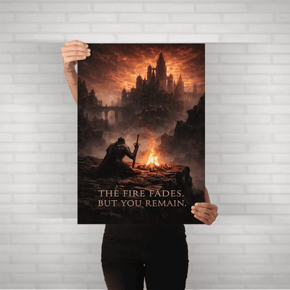 The Fire Fades – Dark Souls Inspired Knight Poster - Fictioo