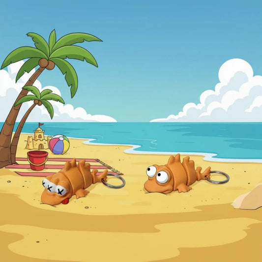 Three Eye Fish Cartoon Keychain - Fictioo