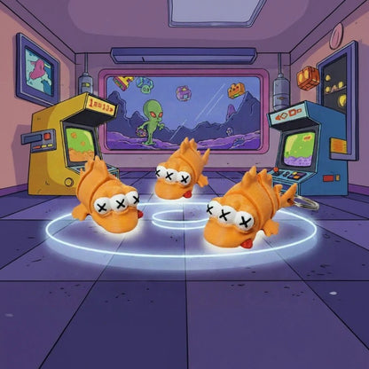 Three Eye Fish Cartoon Keychain - Fictioo