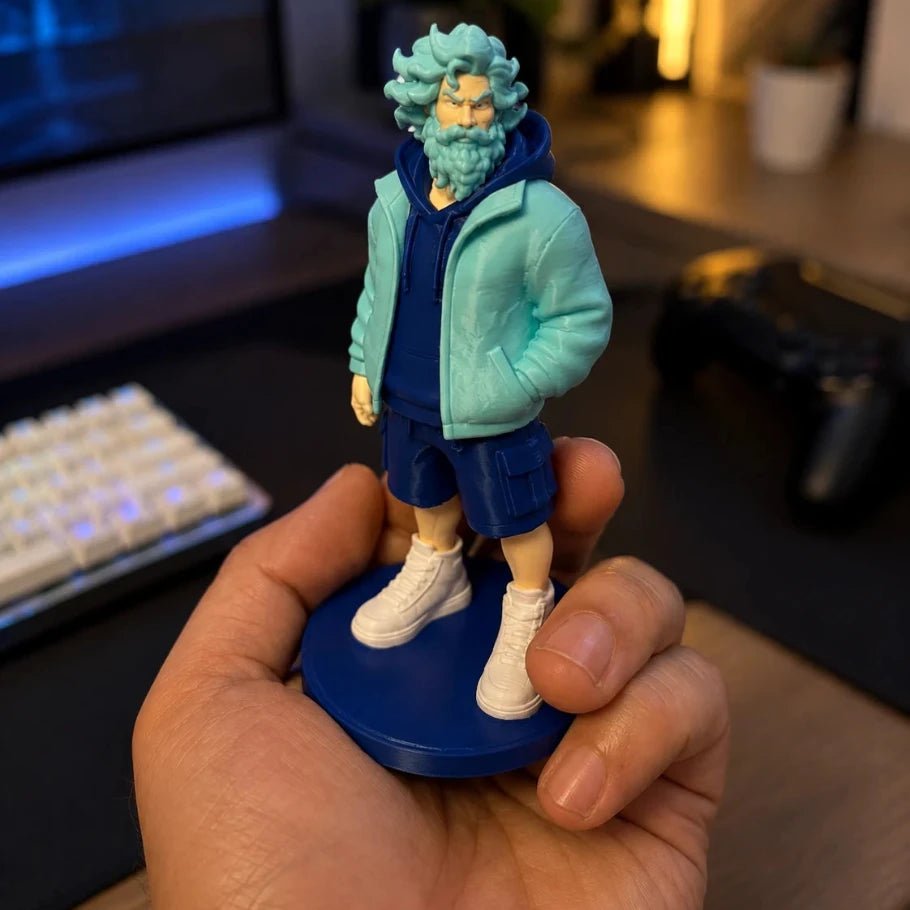 Urban Tides Poseidon - Modern Streetwear God of the Sea Figurine (15 cm) - Fictioo