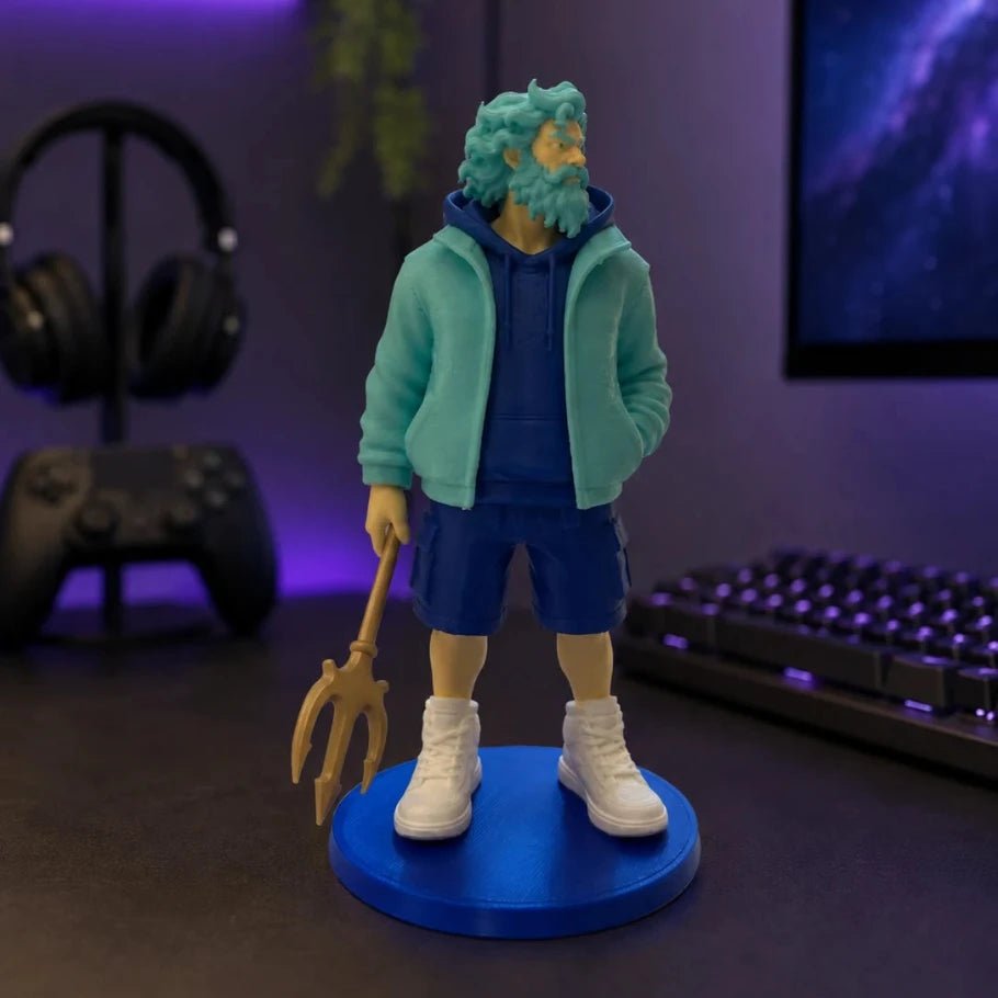 urban tides poseidon - modern streetwear god of the sea figurine (15 cm) - fictioo