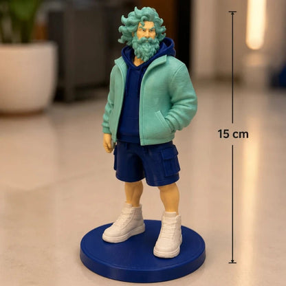 Urban Tides Poseidon - Modern Streetwear God of the Sea Figurine (15 cm) - Fictioo