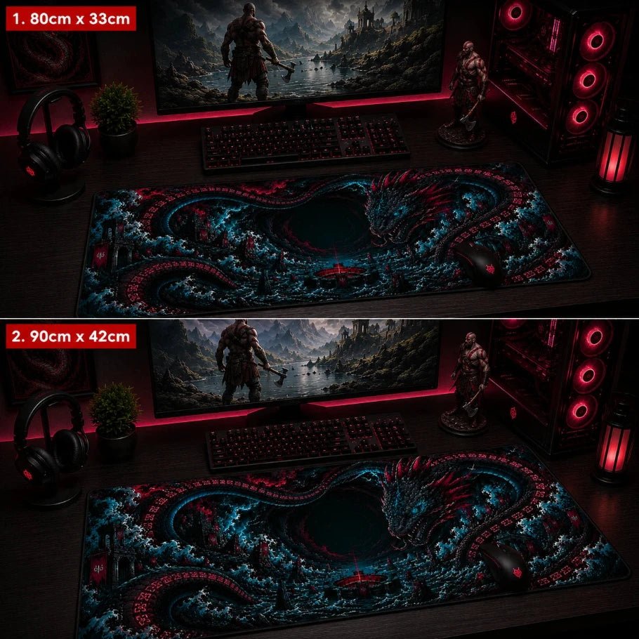 world serpent eternal coil gaming deskmat - fictioo