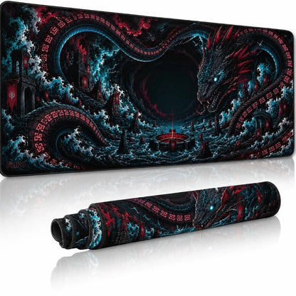 World Serpent Eternal Coil Gaming Deskmat | XL Extended Mouse Pad - Fictioo